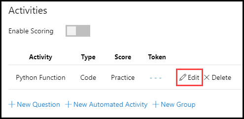 Edit Activity Score